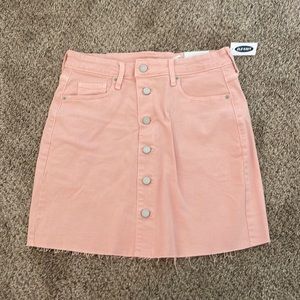 Pink A-Line Skirt with Fringe Bottom